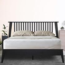 Natural Wood Bed, Low Profile Bed Frame, King Size Platform Bed, Solid Wood Bed Frame, Wood Platform Bed Frame, Bed Frame With Headboard, Solid Wood Platform Bed, King Bed Frame, Queen Bed Frame