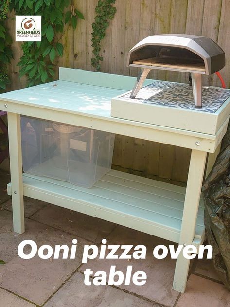 Cuprinol Fresh Rosemary, Outdoor Pizza Oven And Bbq, Rosemary Paint, Outdoor Pizza Oven Area, Outdoor Pizza Oven Table, Pizza Oven And Bbq, Pizza Oven Table, Covered Patio Plans, Garden Setup