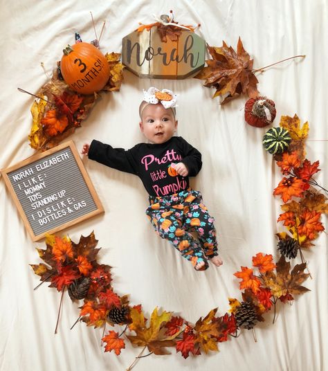 #OctoberMilestonePhoto #HalloweenBaby #Pumpkin #PumpkinBaby #BabyPhotos #BabyMilestones #3monthbaby 6 Month October Photoshoot, 1 Month October Pictures, October One Month Picture, Infant Autumn Photoshoot, Baby Pumkin Shoot, Milestone Photos, 3 Month Baby, Fall Photoshoot, Baby In Pumpkin