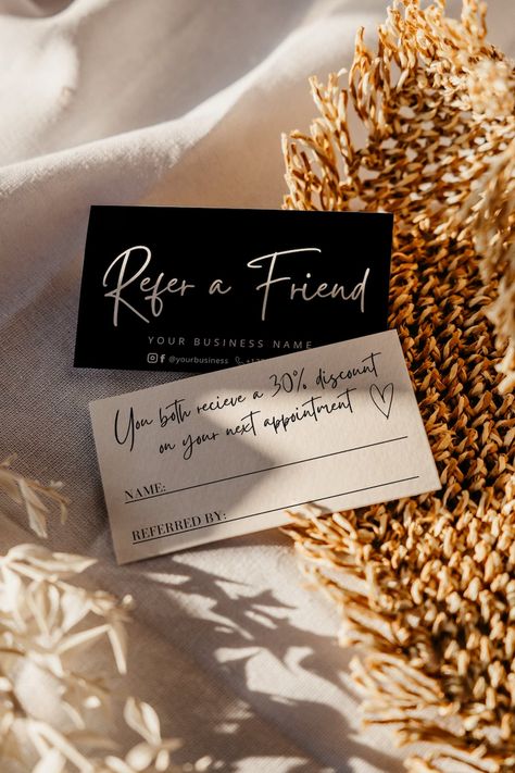 Refer a Friend Card Template Referral Cards Templates Rewards - Etsy Spain Tattoo Care Instructions, Brow Care, Referral Cards, Tattoo Care, Nail Care Tips, Tattoo Aftercare, Diy Tattoo, Cards Templates, Nail Health