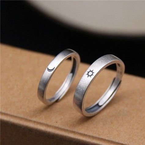 Sun And Moon Ring, Sun And Moon Rings, Couples Ring, Friend Rings, Friendship Rings, Matching Ring, Moon Ring, Matching Rings, Silver Moon