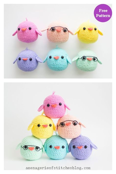 Amigurumi Spring Chick Free Crochet Pattern Crochet Bunny Patterns, Free Crochet Bunny, Crochet Amigurumi Bunny, Amigurumi Bunny Pattern, Bunny Patterns, Easter Egg Holder, Bunny Cupcakes, Applique Tutorial, Key Charms