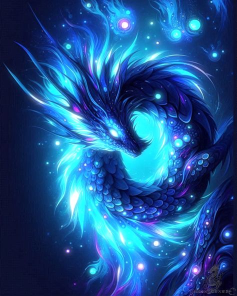 Celestial Glowing Dragon 　 　 　 　 #organiccommunity #fantasycreatureart #fantasyillustration #characterdesign #digitalmonsters #creaturedesign #fantasyartwork #creaturedesign #digitalmonster #dragonfantasy #gamecreator #gamedesign #fantasylover #bluedragon #dragonlove #conceptart #catchemall #celestialart #dragonart #aiartdaily #gameart #aiartlove #neonart #25September2024 #20240925 #DailyArt #aiarts #ais #ai #i # ↓ 👁️‍🗨️What's your interpretation? 🌀 ↑ Glowing Dragon, Celestial Dragon, Chinese Tattoo, Dragon Illustration, Celestial Art, Fantasy Lovers, Blue Dragon, Concept Art Drawing, Dragon Drawing