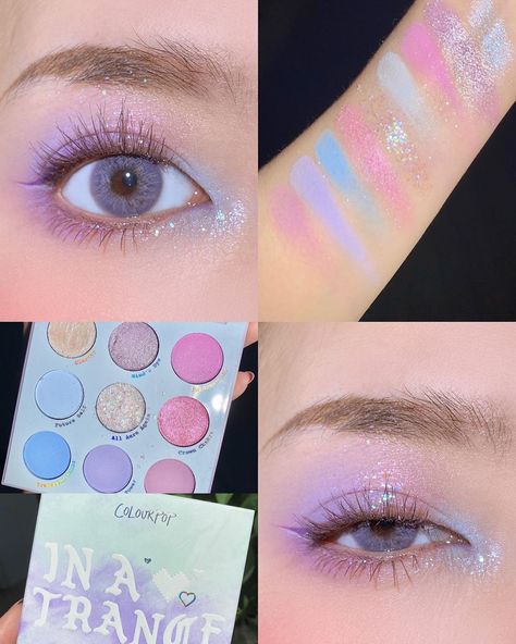 Colourpop Trouble Maker Looks, Edc Makeup, Colourpop Eyeshadow Palette, Pastel Makeup, Colourpop Eyeshadow, Peach Makeup, Korean Eye Makeup, Magical Makeup, Makeup Package