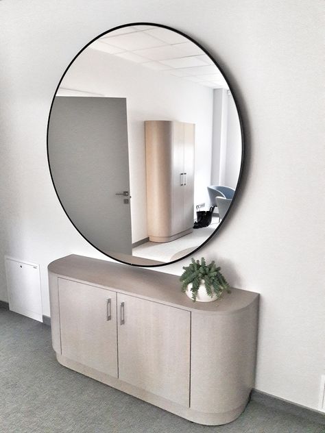 This round mirror can be used for several purposes, including dressing, interior decoration, and lots more. ​ Using this mirror as a dressing mirror, its extra length and it can be attached directly to the wall, behind a door or inside a closet door, wedge against the wall. However, if there are young children at home, it is advisable to protect the round mirror safely. When not mounted on the wall, it can be moved freely around the room as needed. Large Circle Mirror Bedroom, Giant Round Mirror, Round Mirror Closet, Large Round Mirror Dressing Table, Circular Mirror Large, Extra Large Round Mirror, Round Mirror Living Room, Extra Large Wall Mirrors, Oversized Round Mirror