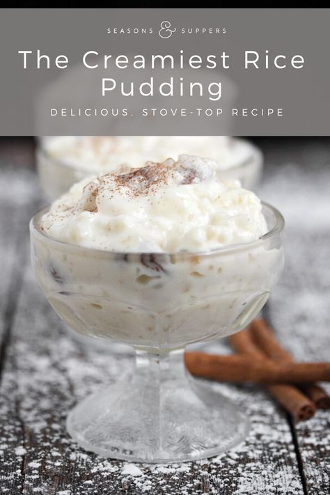 Ina Garten Rice Pudding, The Best Rice Pudding Recipe, Jasmine Rice Pudding Recipe, Cream Based Desserts, Rice Pudding For Two, Best Rice Pudding Recipe Ever, Coos Coos Recipes, Rice Pudding Condensed Milk, Rice Pudding Recipe With Cooked Rice