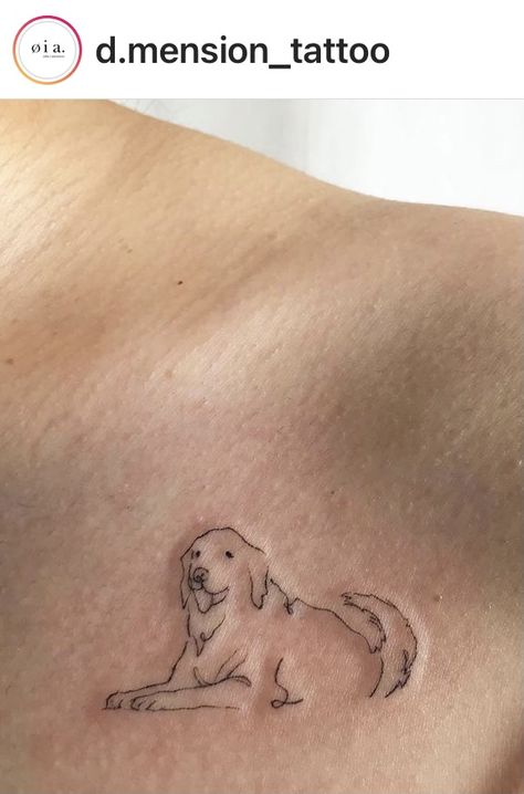 Simple Cute Dog Tattoo, Dog Face Silhouette Tattoo, Dog Tattoo Ideas Golden Retriever, Simple Dog Tattoos For Women, Dog Tattoo For Multiple Dogs, Chesapeake Bay Retriever Tattoo, Symbolic Dog Tattoo, Original Dog Tattoo, Pet Memory Tattoos Dogs