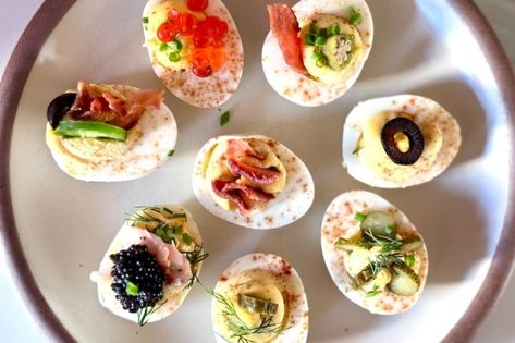 Yes, You Need a Deviled Egg Bar! Here's How to Do It Best Trader Joes Wine, Happy Hour Food, Southern Living Recipes, Easter Brunch Food, Deviled Egg, Now Foods, Easter Brunch, Trader Joe's, Deviled Eggs