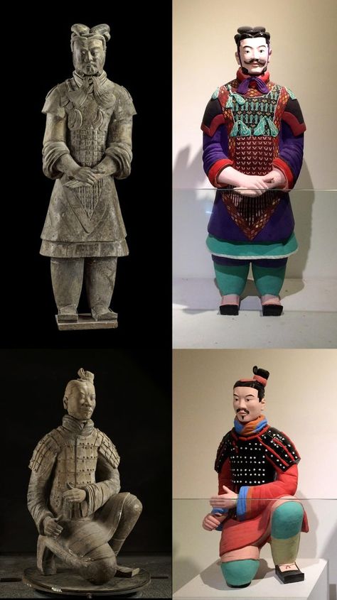 True colors of the Terracotta Warriors : ColorizedStatues Terracotta Soldiers, Ancient China Art, Chinese Armor, Qin Dynasty, Chinese Crafts, Terracotta Warriors, Asian History, Chinese History, China Art