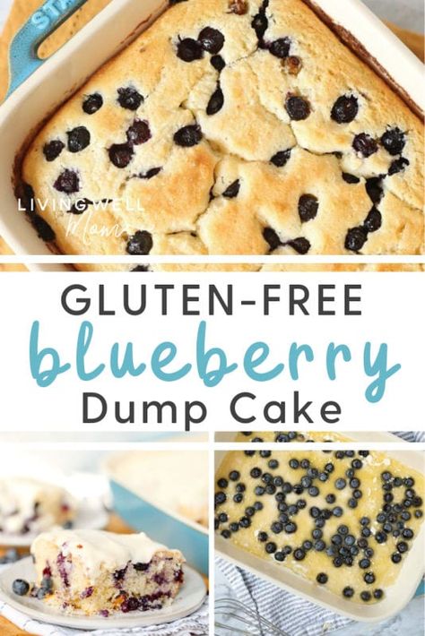 Blueberry Dump Cake, Blueberry Dump Cake Recipes, Gluten Free Cake Mixes, Cake With Cream Cheese Icing, Blueberry Dump Cakes, Gluten Free Bagels, Dump Cakes, Blueberry Desserts, Gf Baking