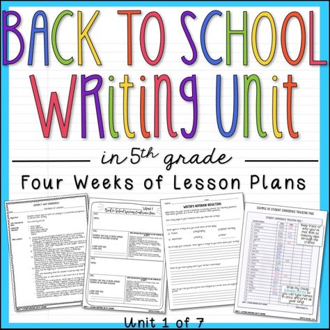 Back_to_School_Writing_Unit_5th_Grade 4th Grade Lesson Plans, 5th Grade Back To School, 6th Grade Writing, Student Conference, Lesson Plan Examples, Writing Conferences, 5th Grade Writing, 5th Grade Ela, Like A Rockstar