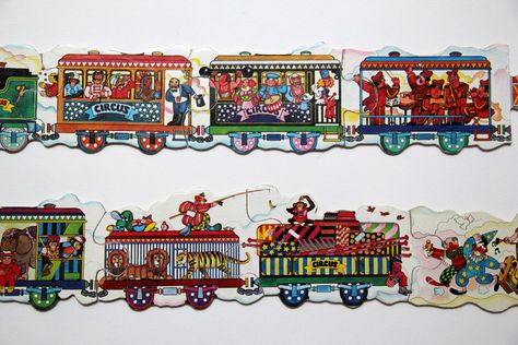 Vintage wooden circus train jigsaw puzzle, 1979 Train Jigsaw Puzzles, Circus Train, Classic Sculpture, Art Teaching, Golden Ticket, Vintage Circus, Magpie, Amusement Park, Jigsaw Puzzle