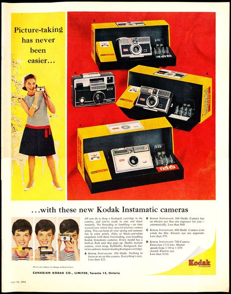 Instamatic Camera, Wedding Wednesday, New Line, Vintage Advertisements, Taking Pictures, Colorful Prints, Cameras, Weddings, Magazine