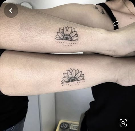 Model Tattoo, Bestie Tattoo, Inspiration Tattoos, Bff Tattoos, Sunflower Tattoos, Sunflower Tattoo Design, Best Friend Tattoos, Sunflower Tattoo, Tattoos For Daughters