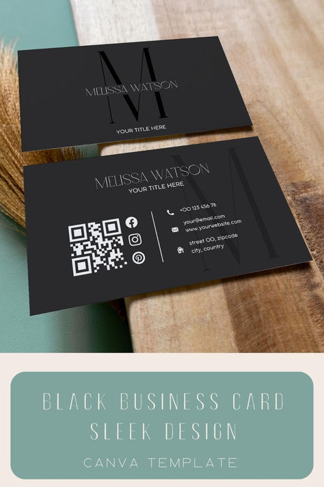 Are you looking for a professional and modern and sleek business card? Look no further! Our black business card canva template is perfect for small businesses. You can customize the design to make it look exactly the way you want it to. Plus, our digital download makes creating and printing your cards easy and fast. This template has a back and front design. Business Card Photography, Business Cards Photography, Graphic Design Business Card, Cards Easy, Card Photography, Black Business Card, Modern Card, Black Business, Calling Cards