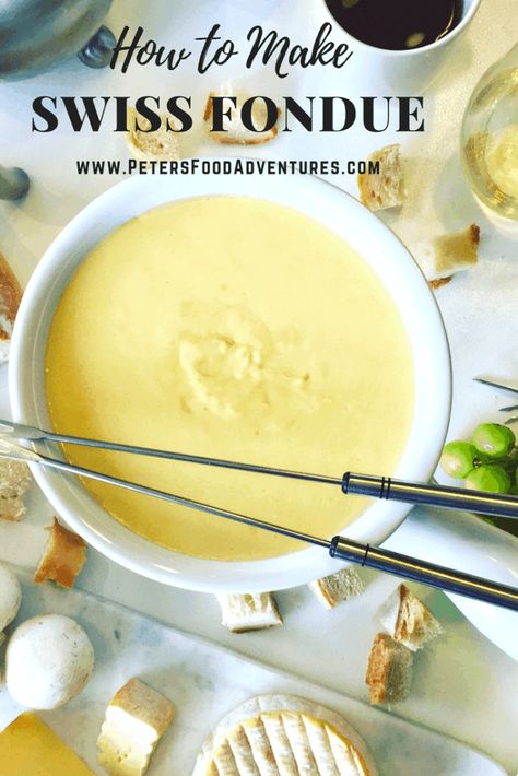 Swiss Cheese Fondue Recipe, Switzerland Cheese, Swiss Cheese Fondue, Cheese Fondue Recipe, Swiss Fondue, Fondue Dinner, Emmental Cheese, Fondue Recipes Cheese, Swiss Recipes