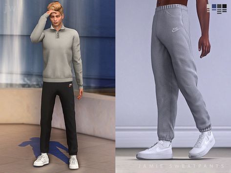 jwofles-sims' Jamie Sweatpants Clothes Nike, Sims 4 Men Clothing, Sims 4 Male Clothes, Sims 4 Tsr, The Sims 4 Pc, Pelo Sims, Tumblr Sims 4, Sims 4 Cc Folder, Sims 4 Teen