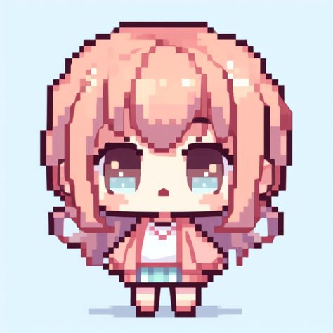 ∷『Chibi figurine』 Pixel Art Characters 32x32, Game Bud, Chibi Pixel Art, Pixel Chibi, Minecraft Anime, Pixel Drawing, Pixel Art Characters, Pixel Art Games, Chibi Girl