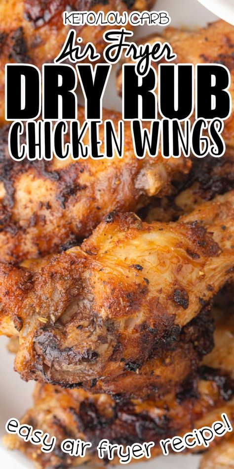 Air Fried Chicken Wings Recipe, Air Fried Chicken Wings, Low Carb Chicken Wings, Dry Rub Chicken, Air Fryer Recipes Chicken Wings, Dry Rub Chicken Wings, Crisp Recipes, Air Fry Chicken Wings, Dry Rub For Chicken