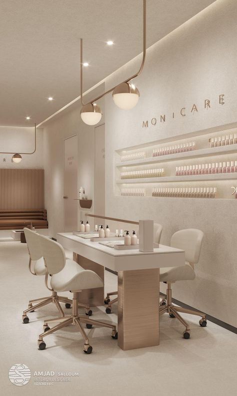 Nail Salon Interior Design, Beauty Salon Interior Design, Nail Salon Interior, Esthetician Room Decor, Spa Room Decor, Spa Interior Design, Hair Salon Interior, Salon Suites Decor, Nail Salon Decor