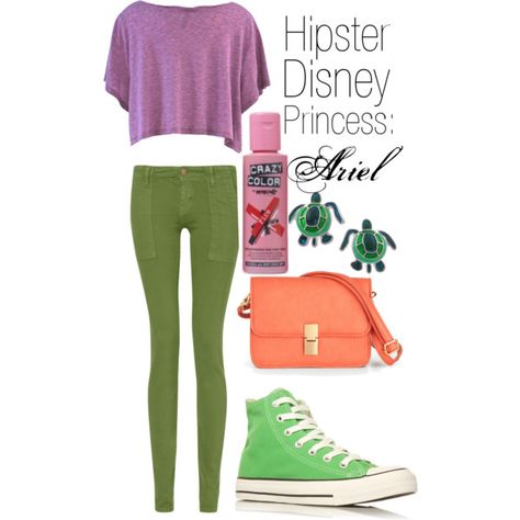 "Hipster Disney Princess: Ariel" by tiainwonderland on Polyvore Hipster Disney Princess, Hipster Disney, Disney Character Outfits, Disney Bound Outfits Casual, Disney Trip Outfits, Mike And Sully, Disney Themed Outfits, Cute Disney Outfits, Disney Inspired Fashion