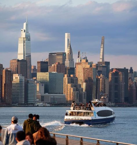 Nyc Ferry Aesthetic, Ferry Aesthetic, Nyc Ferry, Vibe Board, Staten Island Ferry, Usa Trip, Ferry Boat, East River, New River