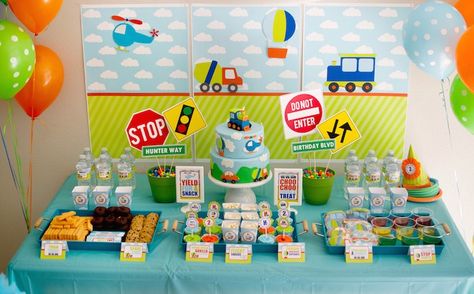 Diy Minion Birthday Party, Transportation Birthday Party, 30th Birthday Party Decorations, Transportation Party, Transportation Birthday, 50th Birthday Party Decorations, Minion Birthday Party, Second Birthday Ideas, Tractor Birthday