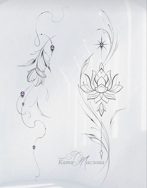 Leg Tattoos Design, Tattoo Ladies, Lotus Tattoos, Places To Get Tattoos, Dot Tattoos, Inspiration Tattoos, Small Tattoos Simple, Floral Tattoo Sleeve, Floral Tattoo Design