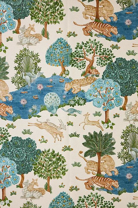 Persian Garden, Garden Wallpaper, Crackle Glaze, Of Wallpaper, Chinoiserie, Tigers, Persian, Pattern Design, Designer Wallpaper