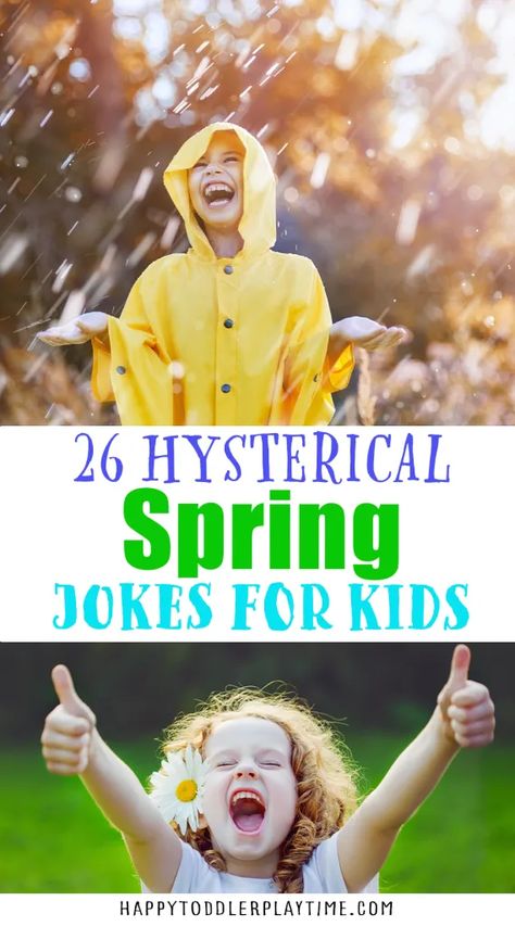 26 Hysterical Spring Riddles, Puns and Jokes for Kids - Happy Toddler Playtime Spring Jokes, Riddles Kids, Kid Puns, Riddles For Kids, Easy Kid Activities, Play Based Learning Activities, Funny Riddles, Spring Kids, Work Jokes