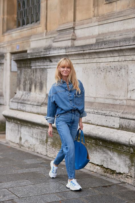 Paris Street Style Spring, Denim Street Style, Looks Jeans, Look Jean, Fashion Week Spring 2020, Moda Paris, Paris Fashion Week Street Style, All Jeans, Looks Street Style