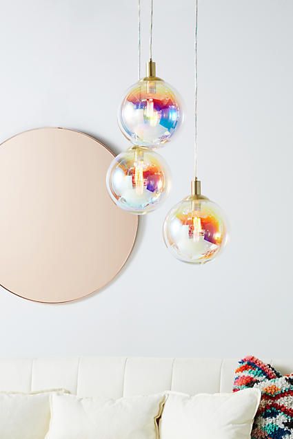 Anthropologie Chroma Bubble Pendant Trio #ad #AnthroFave #AnthroRegistry Anthropologie Cool Light Fixtures, Statement Light Fixture, Vintage Industrial Lighting, Statement Lighting, Unique Lighting, Vintage Lighting, Decor Lighting, Price Tag, Home Decor Kitchen