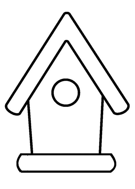 Bird House Outline Coloring Pages : Best Place to Color Outline Coloring Pages, House Outline, School Kids Activities, Fall Classroom Decorations, Bird Template, Space Coloring Pages, Fox Crafts, House Colouring Pages, House Template