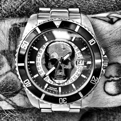 Skull Watch, Mens Toys, Mens Gear, Amazing Watches, Skull Jewelry, Watches Unique, Stylish Watches, Mens Accessories Fashion, Skeleton Watch