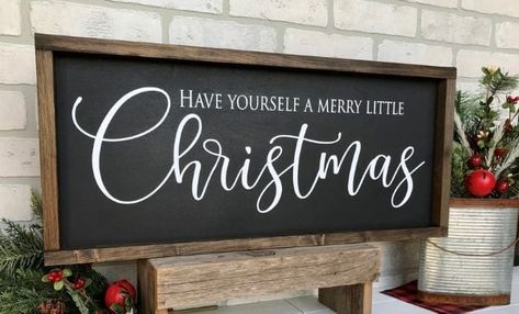 97 Farmhouse Christmas Decor Ideas For Your Home - Chaylor & Mads Holiday Wood Sign, Christmas Rustic, Merry Christmas Sign, Christmas Handmade, Christmas Signs Wood, Holiday Signs, Farmhouse Sign, Farmhouse Christmas Decor, Black Christmas