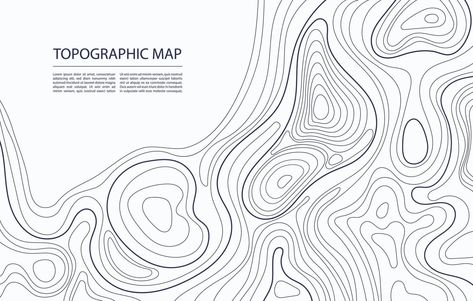 Contour Line Art, Line Landscape, Topographic Map Art, Terrain Texture, Topography Map, Landscape Vector, Geometric Tattoo Design, Architecture Background, Terrain Map