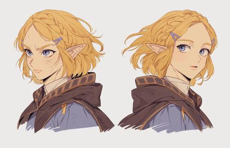 Zelda Short Hair Fanart, Loz Fanart, Botw Zelda, Princesa Zelda, Zelda Botw, Ben Drowned, Link Zelda, Zelda Art, Legend Of Zelda Breath