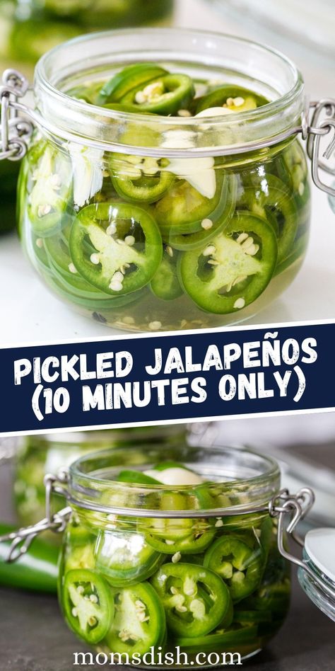 Quick Pickled Jalapenos Refrigerator, Quick 10 Minute Pickled Jalapenos, Jalapeno Dill Pickles Canning, Quick Jalapeño Pickle, Picked Jalapeno Peppers, Canning Jalapeno Peppers Easy, Refrigerator Jalapeno Pickles, Qdoba Pickled Jalapeno Recipe, Brine For Jalapenos