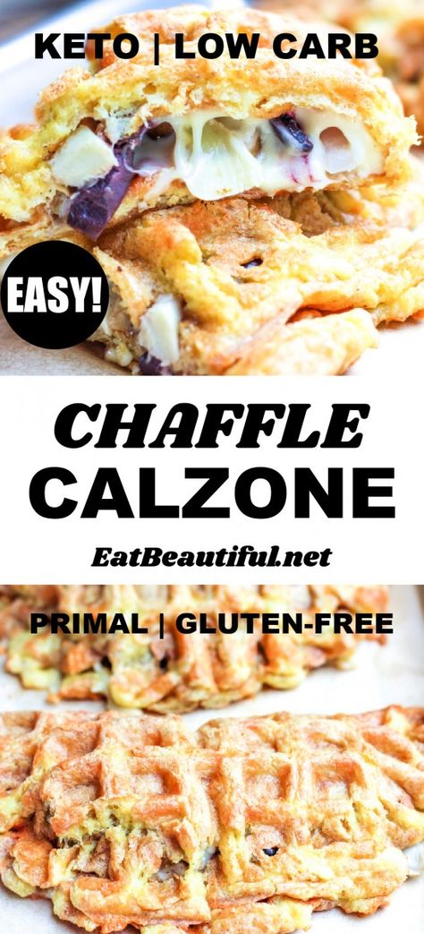 Keto Waffle Bowl Maker Recipes, Chaffle Bowl Recipe, Gluten Free Calzone Recipe, Gluten Free Calzone, Chaffle Recipe Keto, Keto Calzone, Calzone Recipes, Keto Chaffle Recipes, Pizza Chaffle