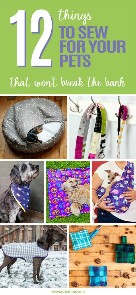 12 Things To Sew For Your Pets  Ideal Me Pet Clothes Patterns, Dog Clothes Patterns Sewing, Things To Sew, Dog Sewing Patterns, Easy Pets, Dog Clothes Diy, Sewing Machine Projects, Trendy Sewing, Dog Clothes Patterns