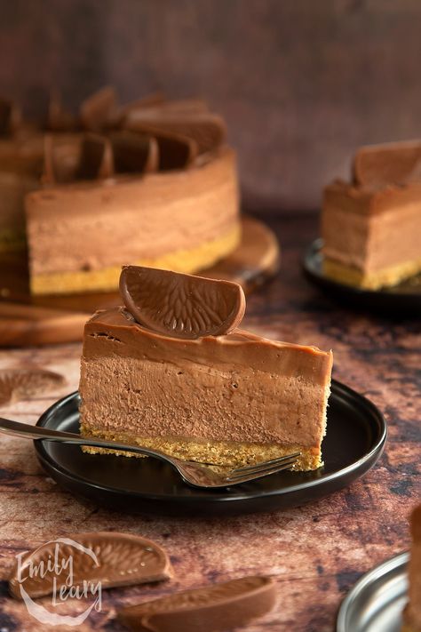 Terry's Chocolate Orange Cheesecake Terry's Chocolate Orange Cake, Terrys Chocolate Orange Cake, Chocolate Orange Ganache, Orange Ganache, Orange Cheesecake Recipes, Chocolate Orange Cheesecake, Orange Cheesecake, Orange Buttercream, Dark Chocolate Orange