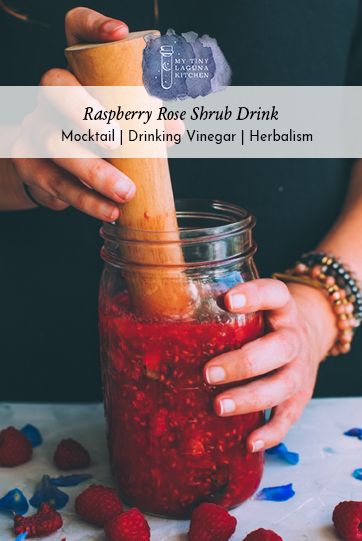 Herbal Shrub Recipe, Drinking Vinegar Recipe, Shrub Recipe Drinking Vinegar, Shrub Drink Recipes, Raspberry Shrub Recipe, Drinking Shrubs, Rose Vinegar, Shrub Drink, Rose Shrub