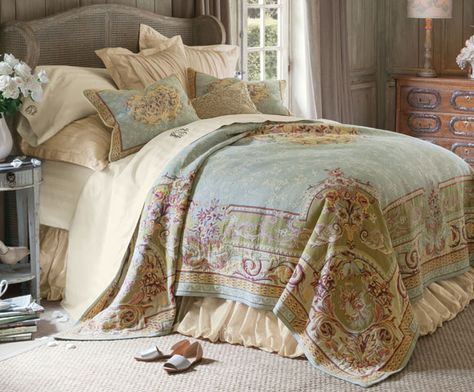 Maison Decor: A Chateau style bedroom makeover plan French Bedding, Soft Surroundings Bedding, Blush Bedroom, World Tapestry, Luxury Bedding Collections, Gorgeous Bedrooms, Vintage Bed, Beautiful Bedding, Bedroom Furniture Sets