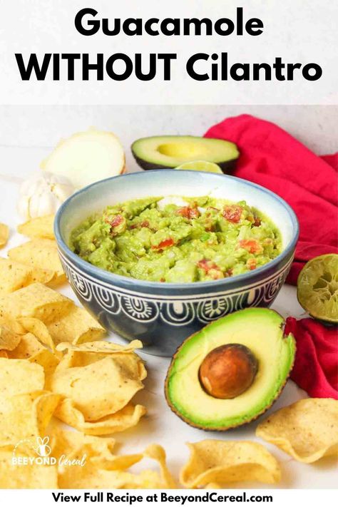 Making homemade guacamole without cilantro is easier than you may think. Enjoy yourself a delicious bowl of green dip for your chips and do it with a few fresh ingredients. Guacamole Recipe Easy No Cilantro, Guacamole Recipe No Onion, Guacamole Recipe No Cilantro, Guacamole Recipe Without Cilantro, Easy Guacamole Dip, Mexican Recipies, Green Dip, Homemade Guacamole Recipe, Guacamole Recipe Easy