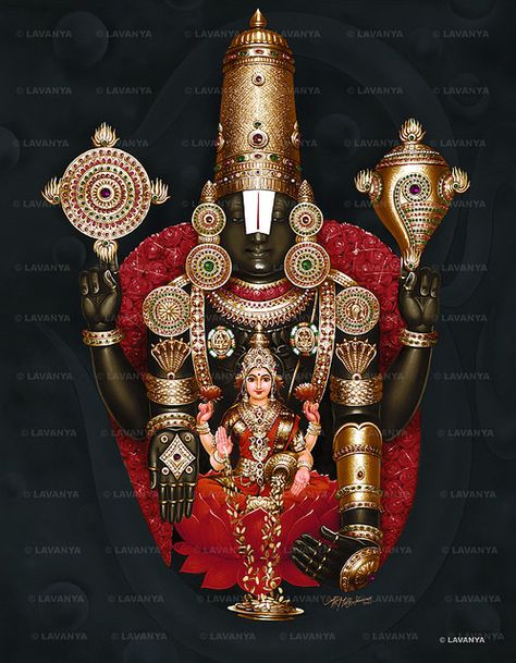 Balaji Images, Tirupati Balaji, Hindu God, Ganesha, Bangalore, Statue, Red, Gold