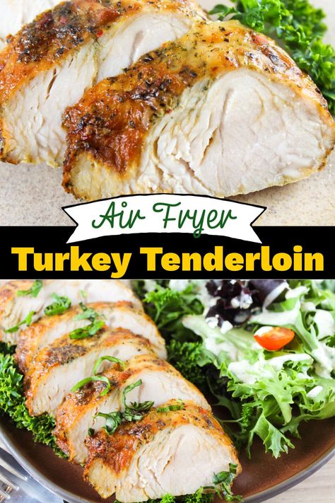 Air Fryer Turkey Tenderloin Air Fryer Turkey Tenderloin, Air Fryer Turkey Breast, Turkey Tenderloins, Turkey Tenderloin Recipes, Air Fryer Turkey, Recipe For Air Fryer, Cook Turkey, Turkey Tenderloin, Turkey Casserole