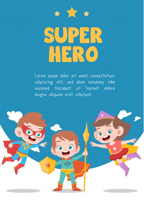 Kids superhero card Super Hero Illustration, Kids Super Hero, Hero Illustration, Superhero Classroom, Kids Hero, Superhero Kids, Kids Vector, Asian Games, Batwoman