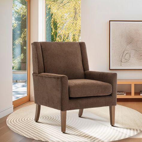 Wayfair | Accent Chairs You'll Love in 2023 Green Accent Chair, Linen Armchair, Single Sofa Chair, Inbox Zero, Accent Arm Chairs, Corner Chair, Cozy Reading Nook, Lounge Seating, Upholstered Fabric