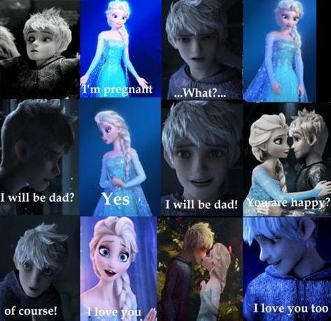 Jelsa Fanart Cute, Dark Jack Frost, Jelsa Comics, Frozen Memes, Jelsa Fanart, Disney Hogwarts, Disney Gender Bender, Animals Quotes, Travel Tattoos