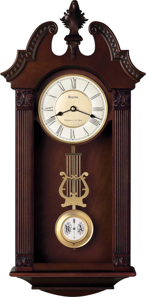 Chiming Wall Clocks, Pendulum Wall Clock, Analog Clock, Grandfather Clock, Wooden Clock, Wood Case, Antique Wall Clock, Clock Face, Walnut Finish